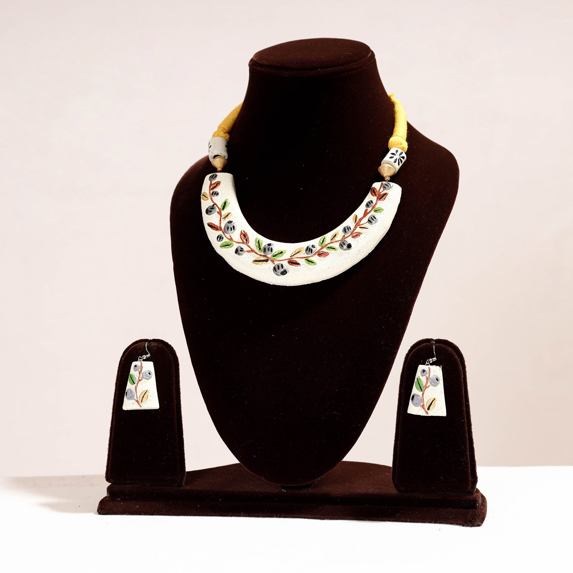 Bishnupur Handpainted Terracotta Necklace Set 11
