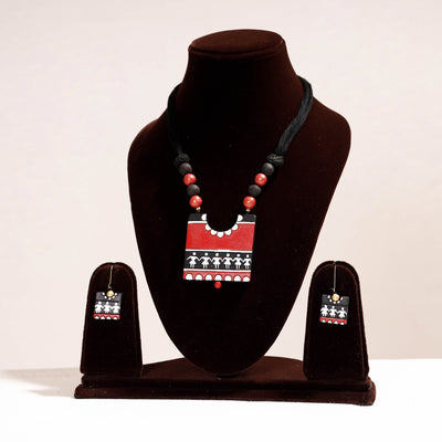 Bishnupur Handpainted Terracotta Necklace Set 15