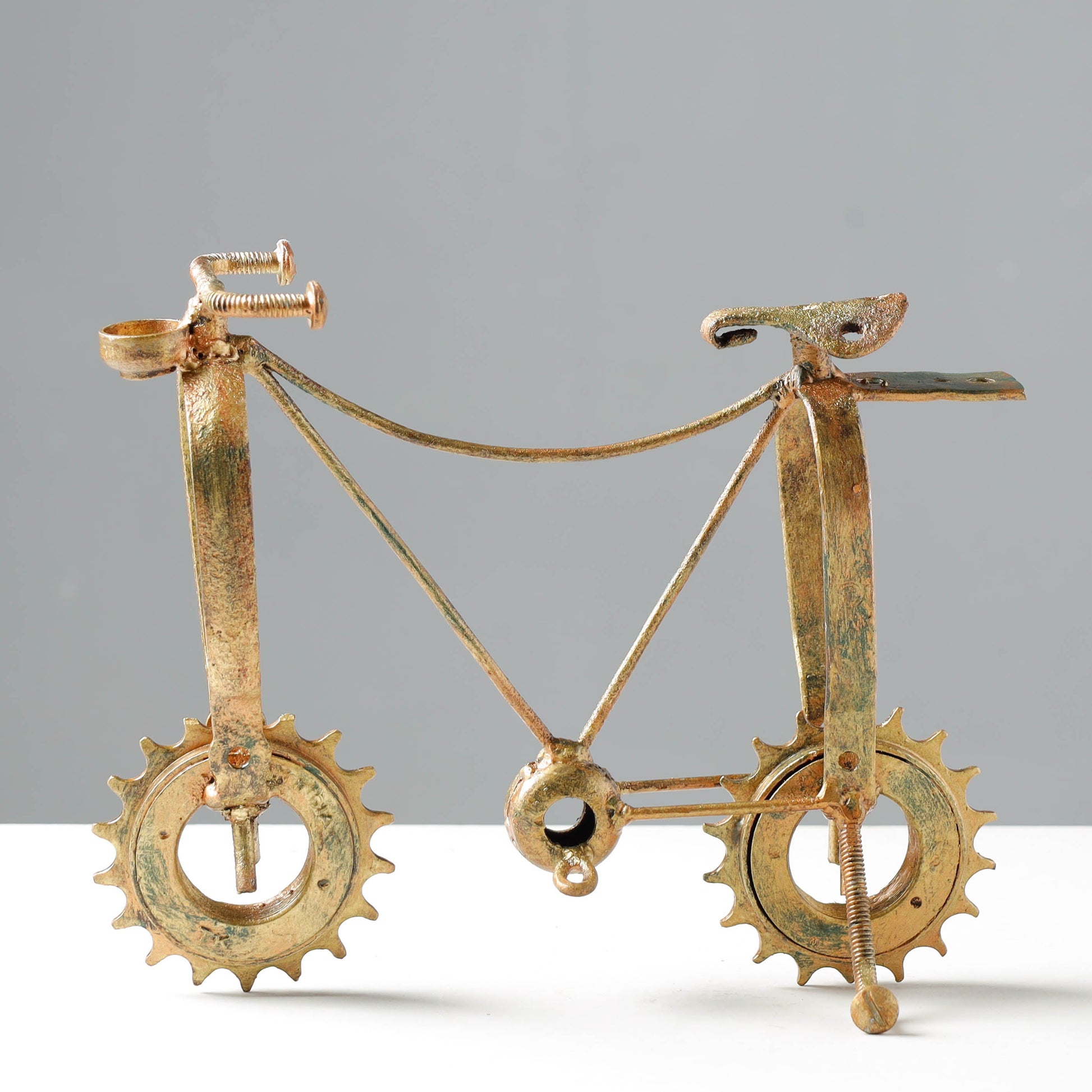 Bicycle - Handmade Recycled Metal Sculpture by Debabrata Ruidas