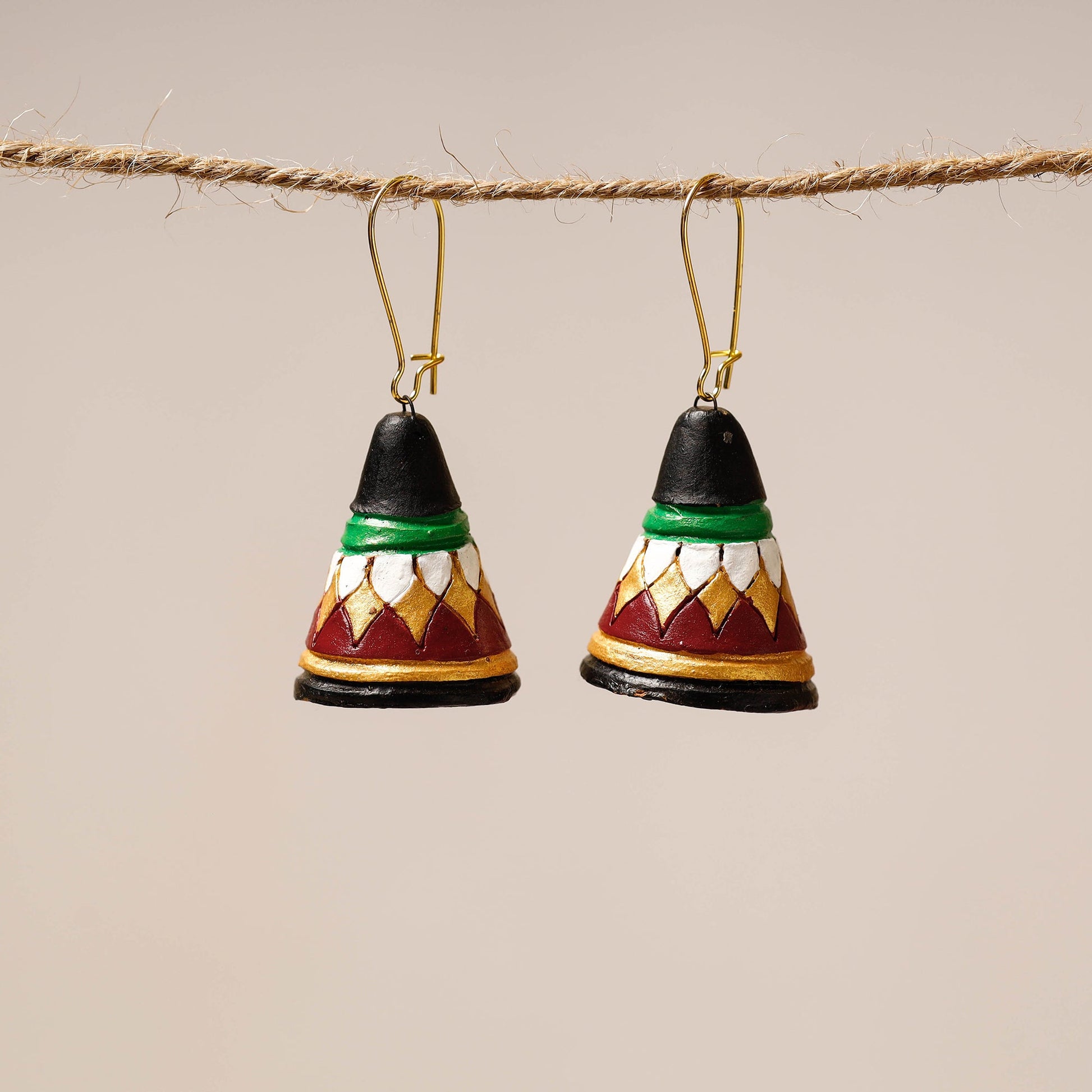 Bishnupur Handpainted Dangler Terracotta Earrings 30