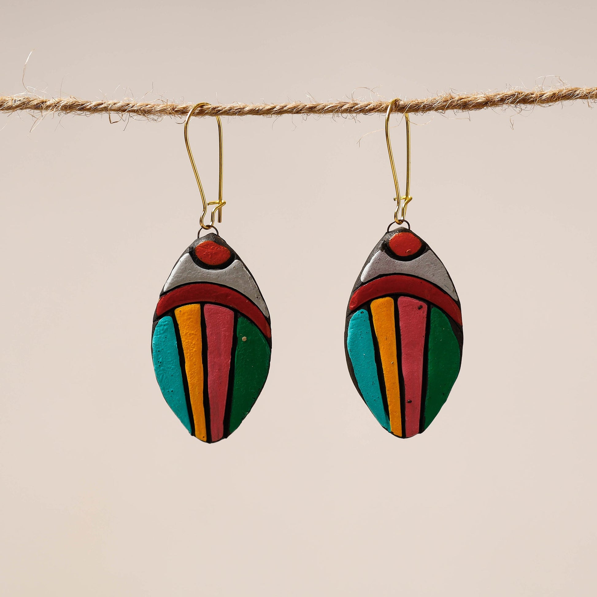 Bishnupur Handpainted Terracotta Earrings 50