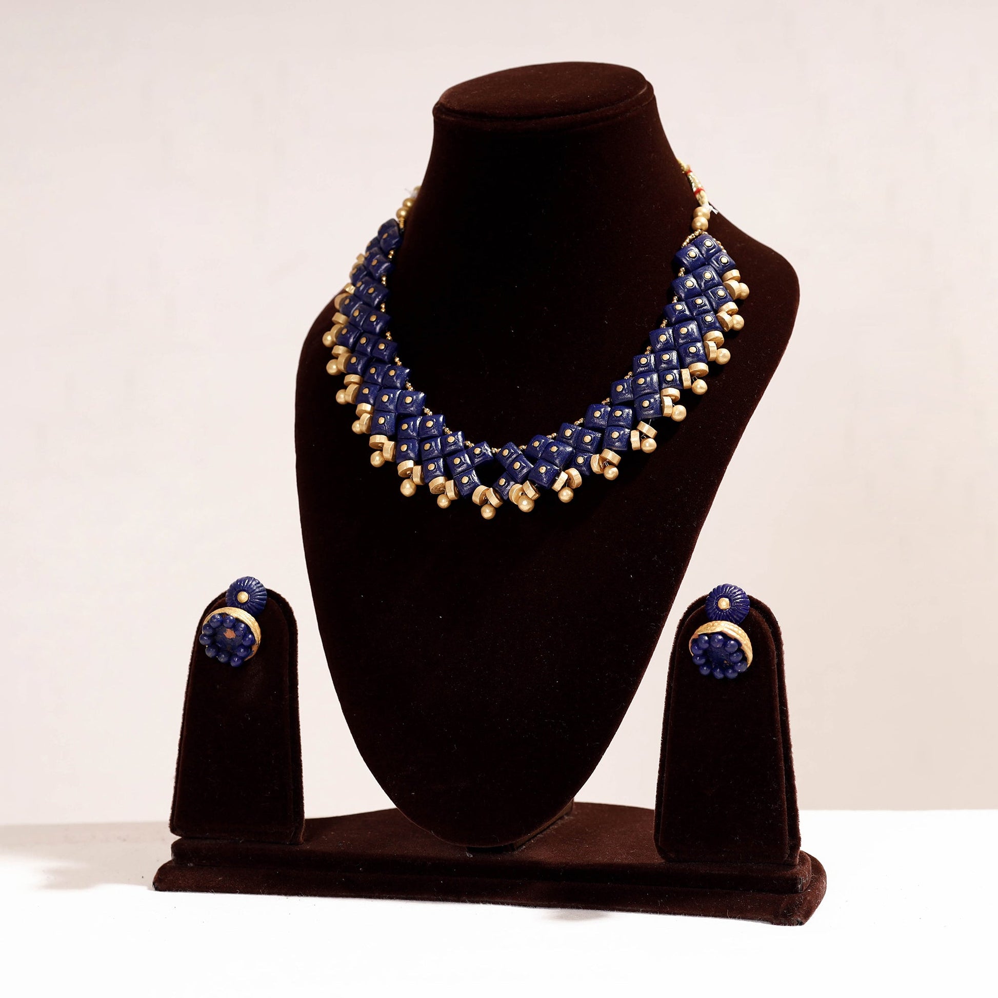 Bishnupur Handpainted Terracotta Necklace Set