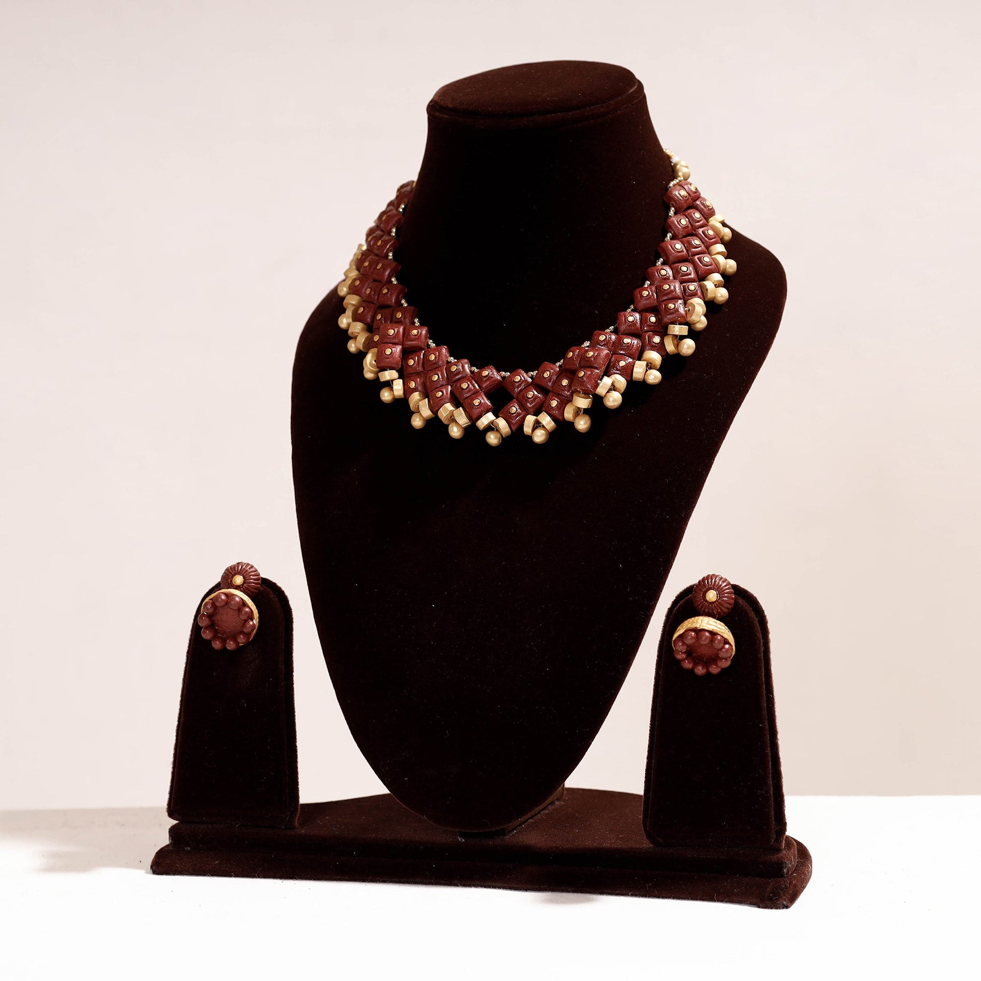 Bishnupur Handpainted Terracotta Necklace Set