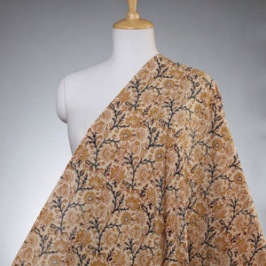 Beige  - Pedana Kalamkari Block Printed Cotton Fabric