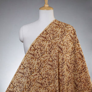 Beige - Pedana Kalamkari Block Printed Cotton Fabric