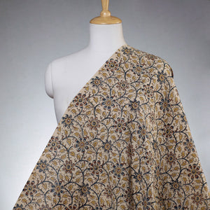 Beige - Pedana Kalamkari Block Printed Cotton Fabric