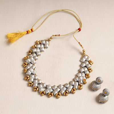 Bishnupur Handpainted Terracotta Necklace Set