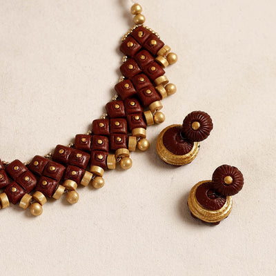 Bishnupur Handpainted Terracotta Necklace Set