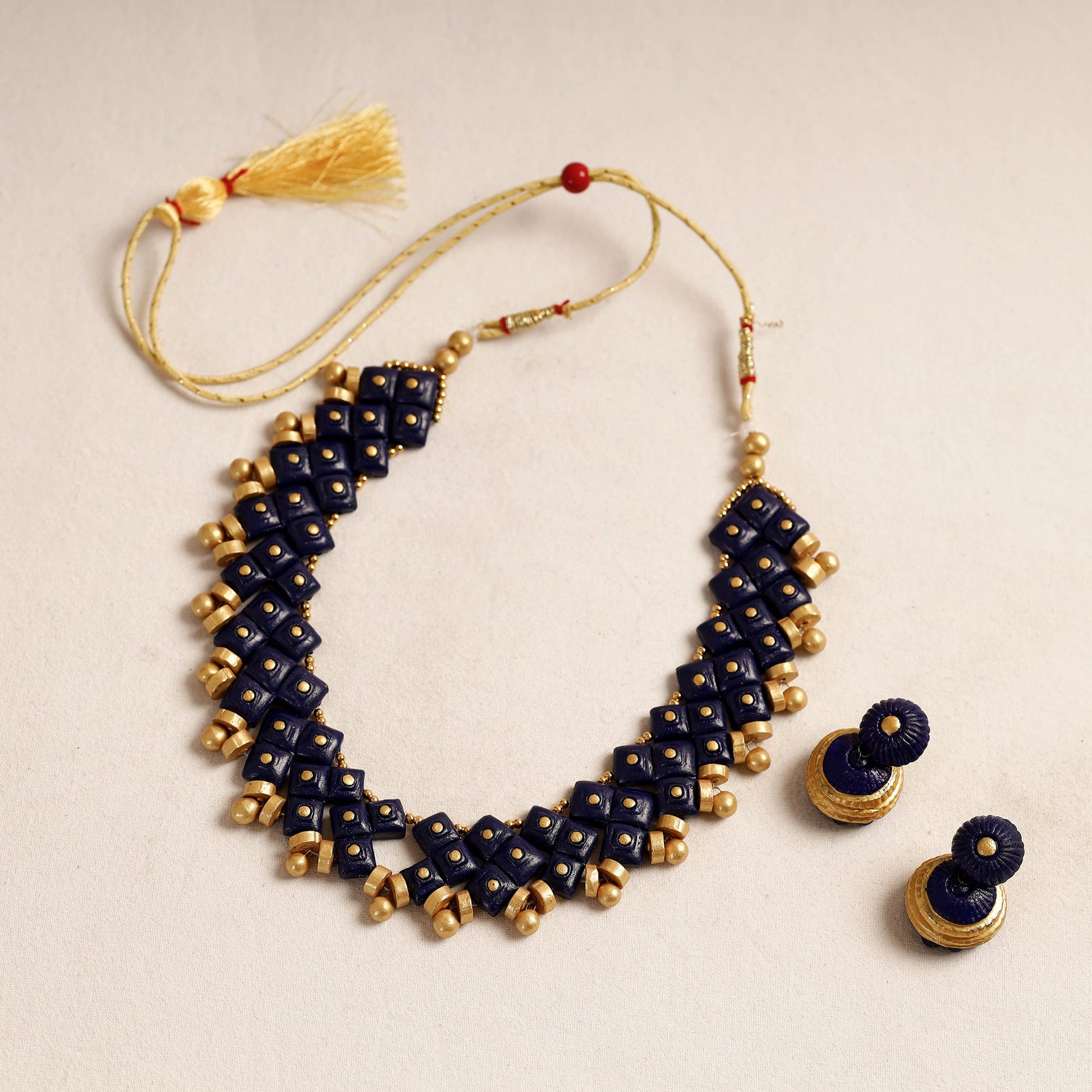 Bishnupur Handpainted Terracotta Necklace Set