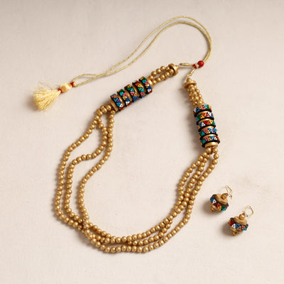 Bishnupur Handpainted Terracotta Necklace Set