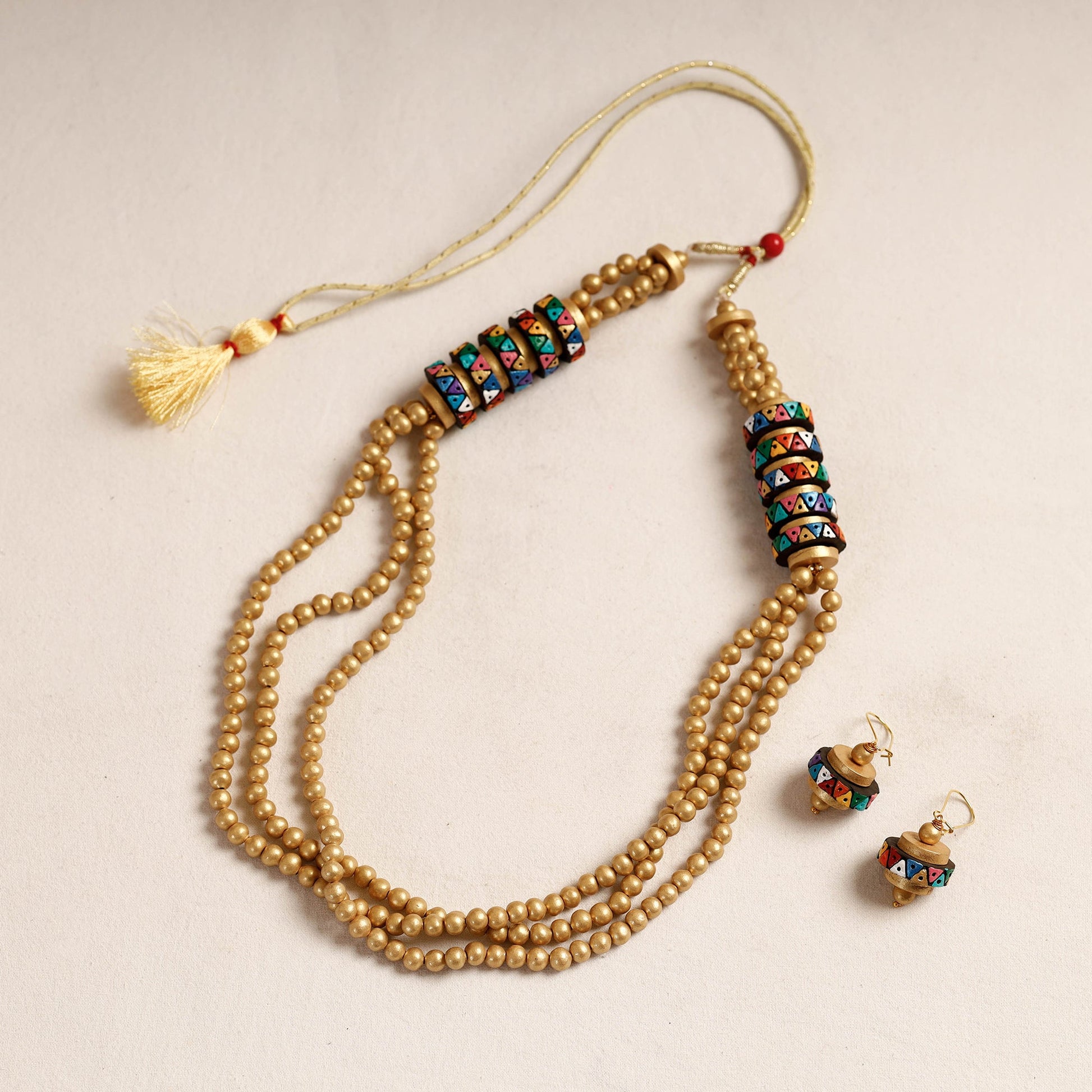 Bishnupur Handpainted Terracotta Necklace Set