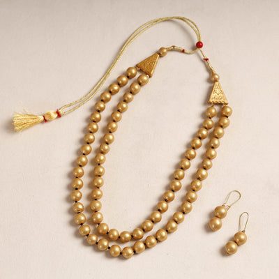 Bishnupur Handpainted Terracotta Necklace Set