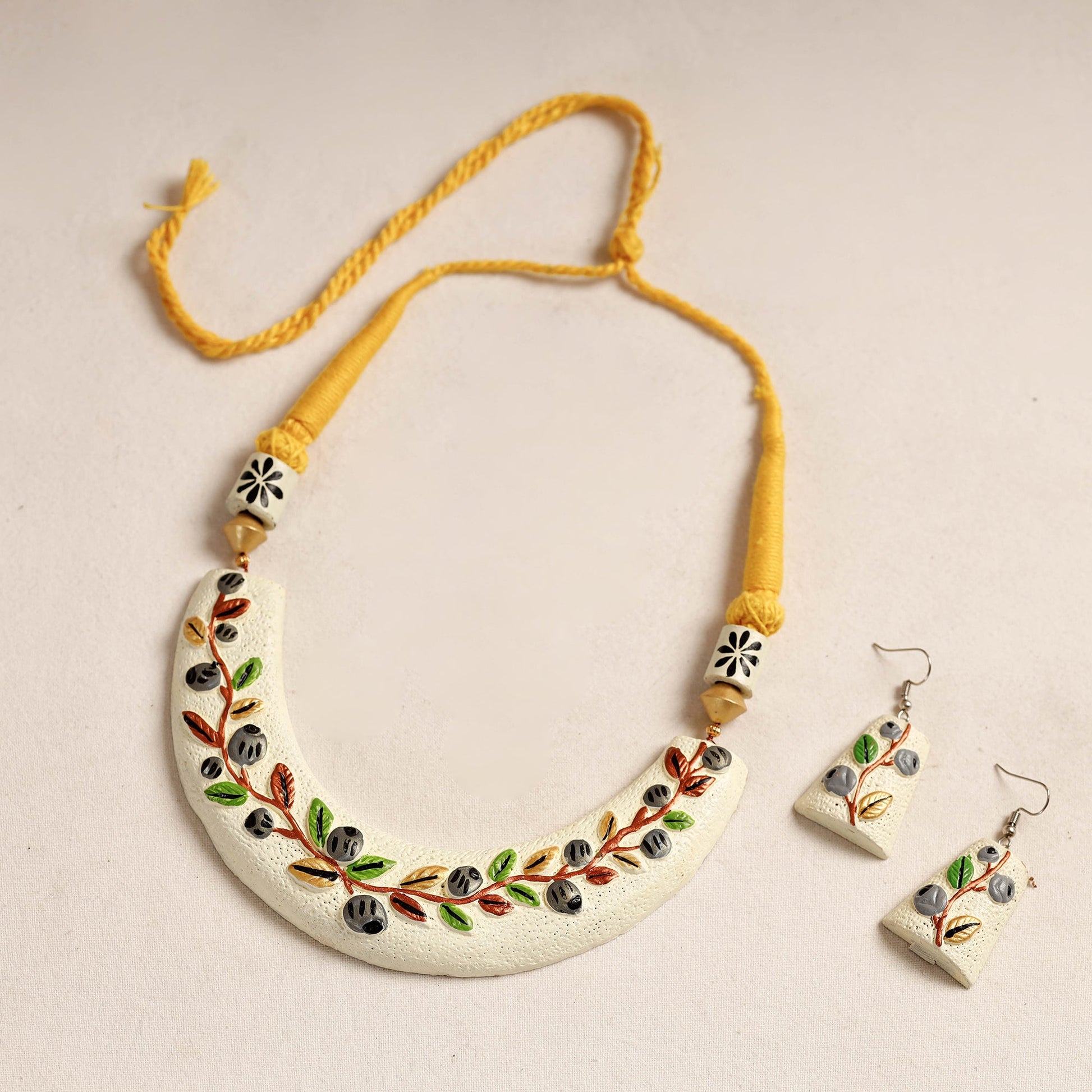 Bishnupur Handpainted Terracotta Necklace Set 11