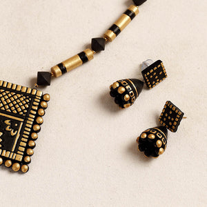 Bishnupur Handpainted Terracotta Necklace Set 01
