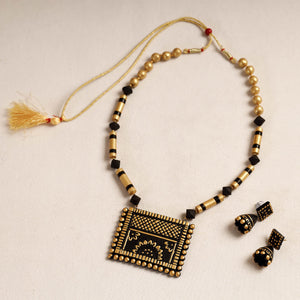 Bishnupur Handpainted Terracotta Necklace Set 01