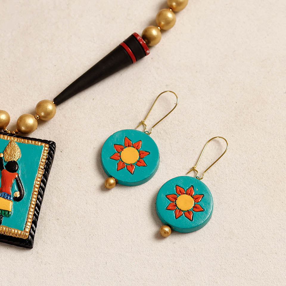 Bishnupur Handpainted Terracotta Necklace Set