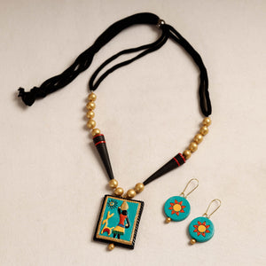 Bishnupur Handpainted Terracotta Necklace Set