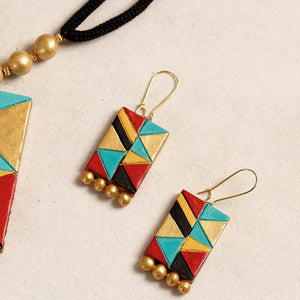 Bishnupur Handpainted Terracotta Necklace Set