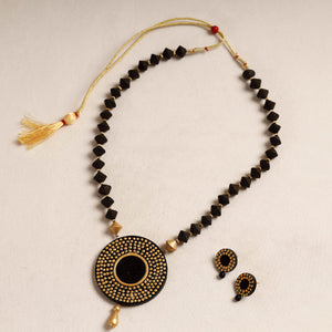 Bishnupur Handpainted Terracotta Necklace Set 01