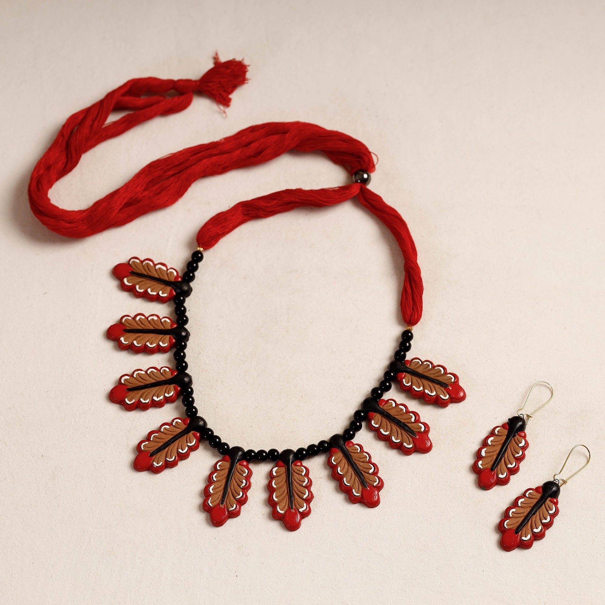 Bishnupur Handpainted Terracotta Necklace Set