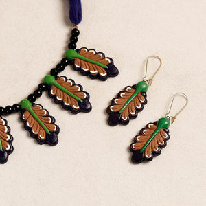Bishnupur Handpainted Terracotta Necklace Set