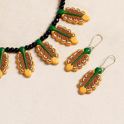 Bishnupur Handpainted Terracotta Necklace Set