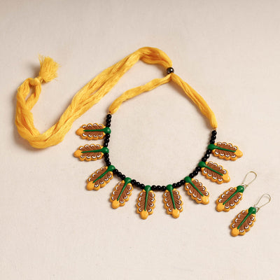 Bishnupur Handpainted Terracotta Necklace Set