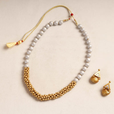 Bishnupur Handpainted Terracotta Necklace Set