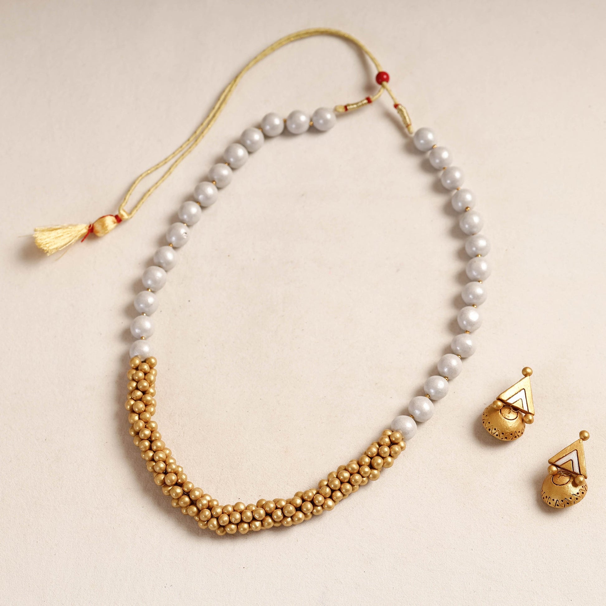 Bishnupur Handpainted Terracotta Necklace Set