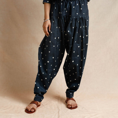 Black - Bandhani Cotton Kurta with Salwar & Dupatta Set