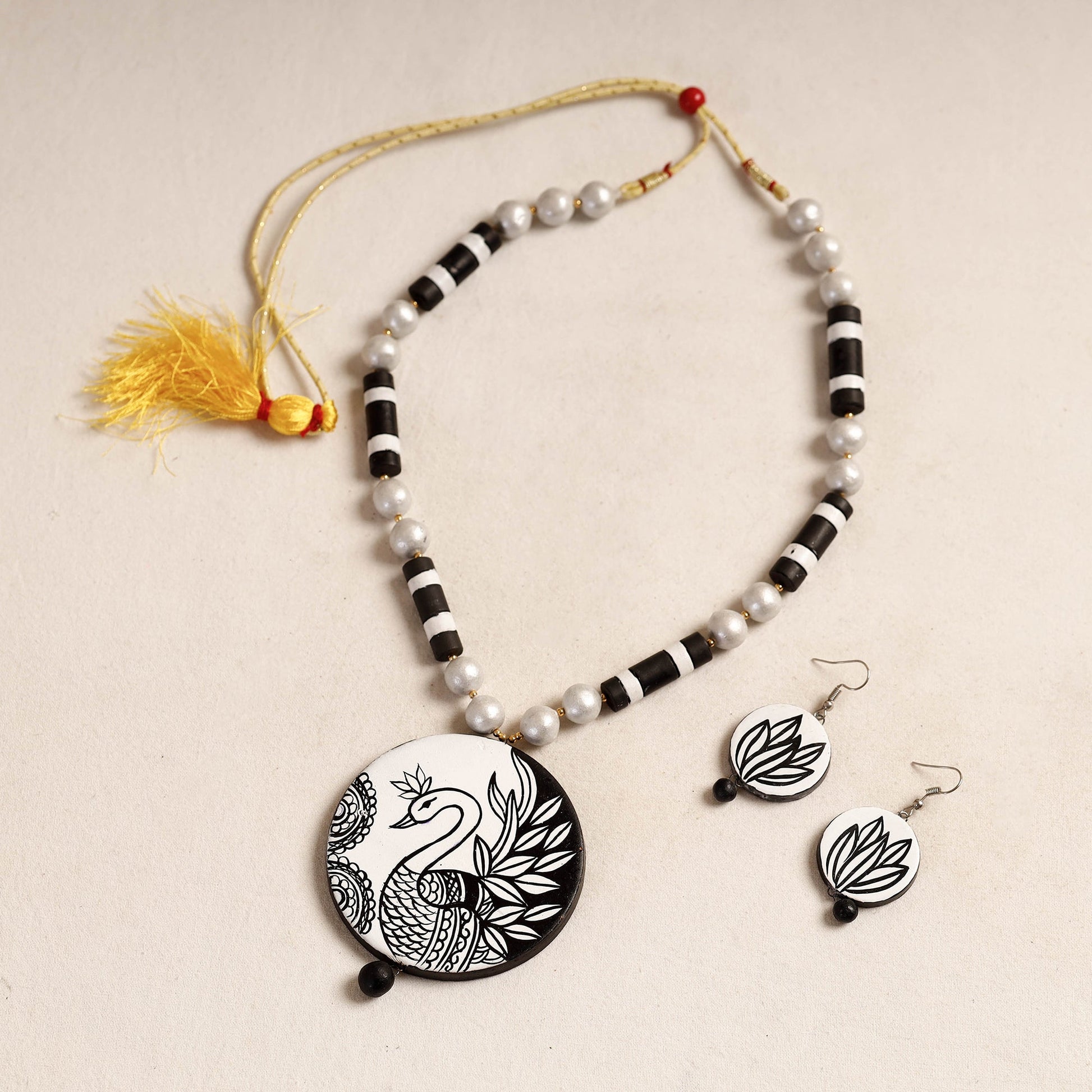 Bishnupur Handpainted Terracotta Necklace Set
