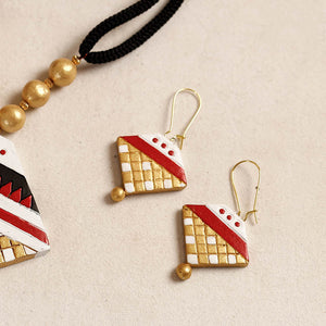 Bishnupur Handpainted Terracotta Necklace Set