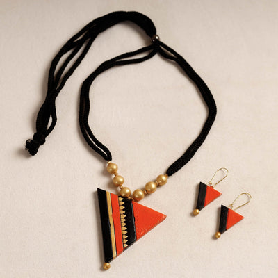 Bishnupur Handpainted Terracotta Necklace Set