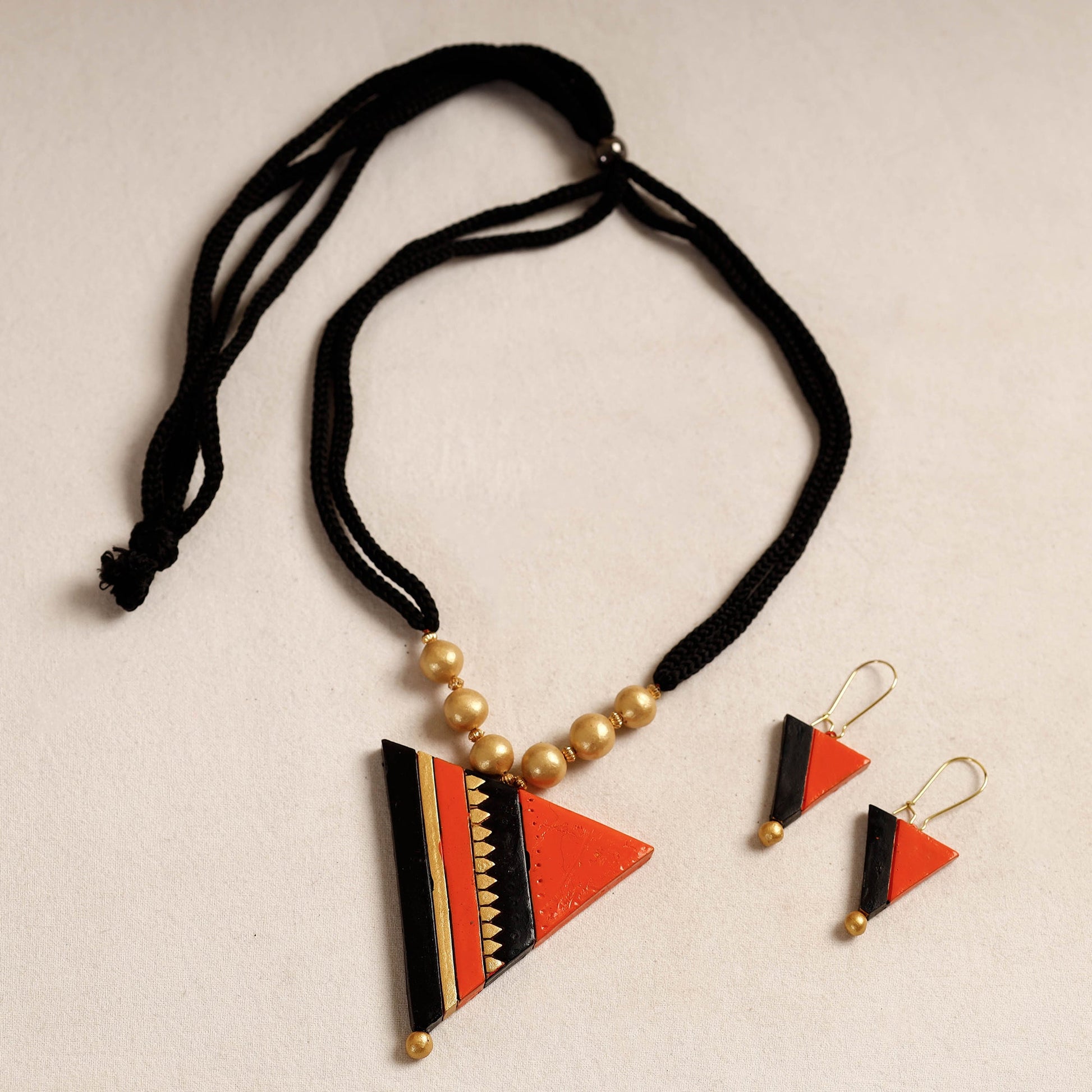 Bishnupur Handpainted Terracotta Necklace Set