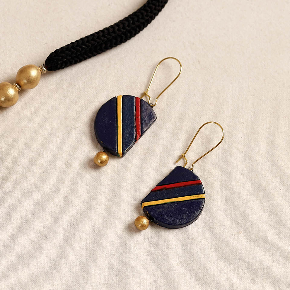 Bishnupur Handpainted Terracotta Necklace Set