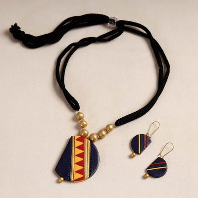 Bishnupur Handpainted Terracotta Necklace Set