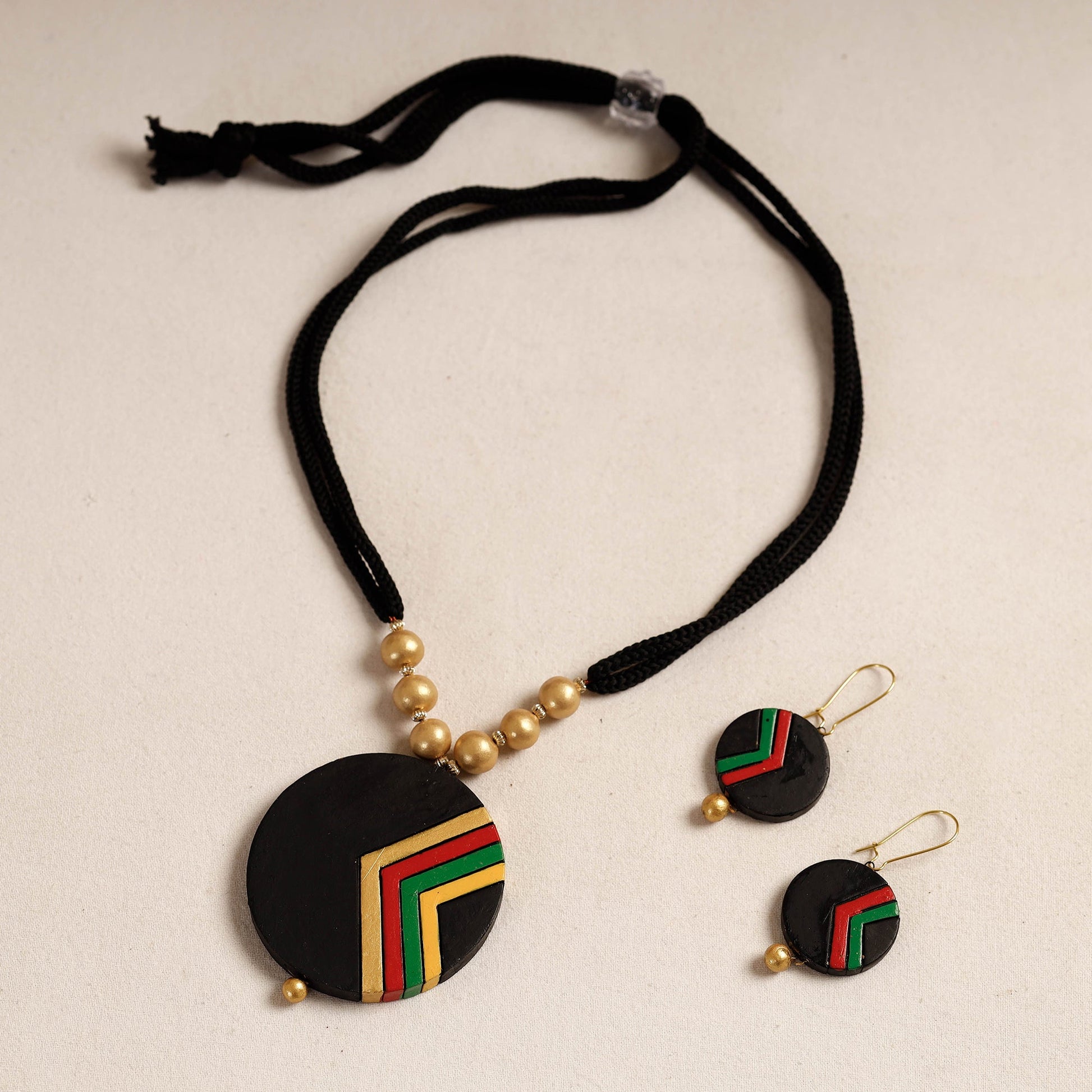 Bishnupur Handpainted Terracotta Necklace Set