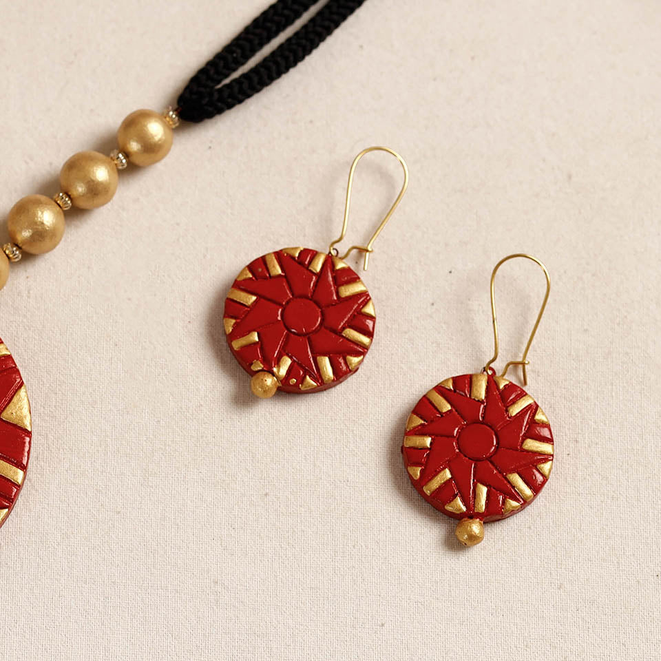 Bishnupur Handpainted Terracotta Necklace Set