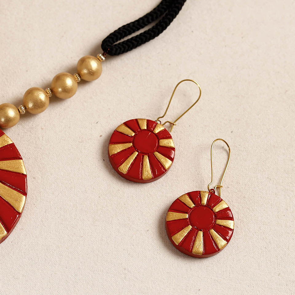 Bishnupur Handpainted Terracotta Necklace Set