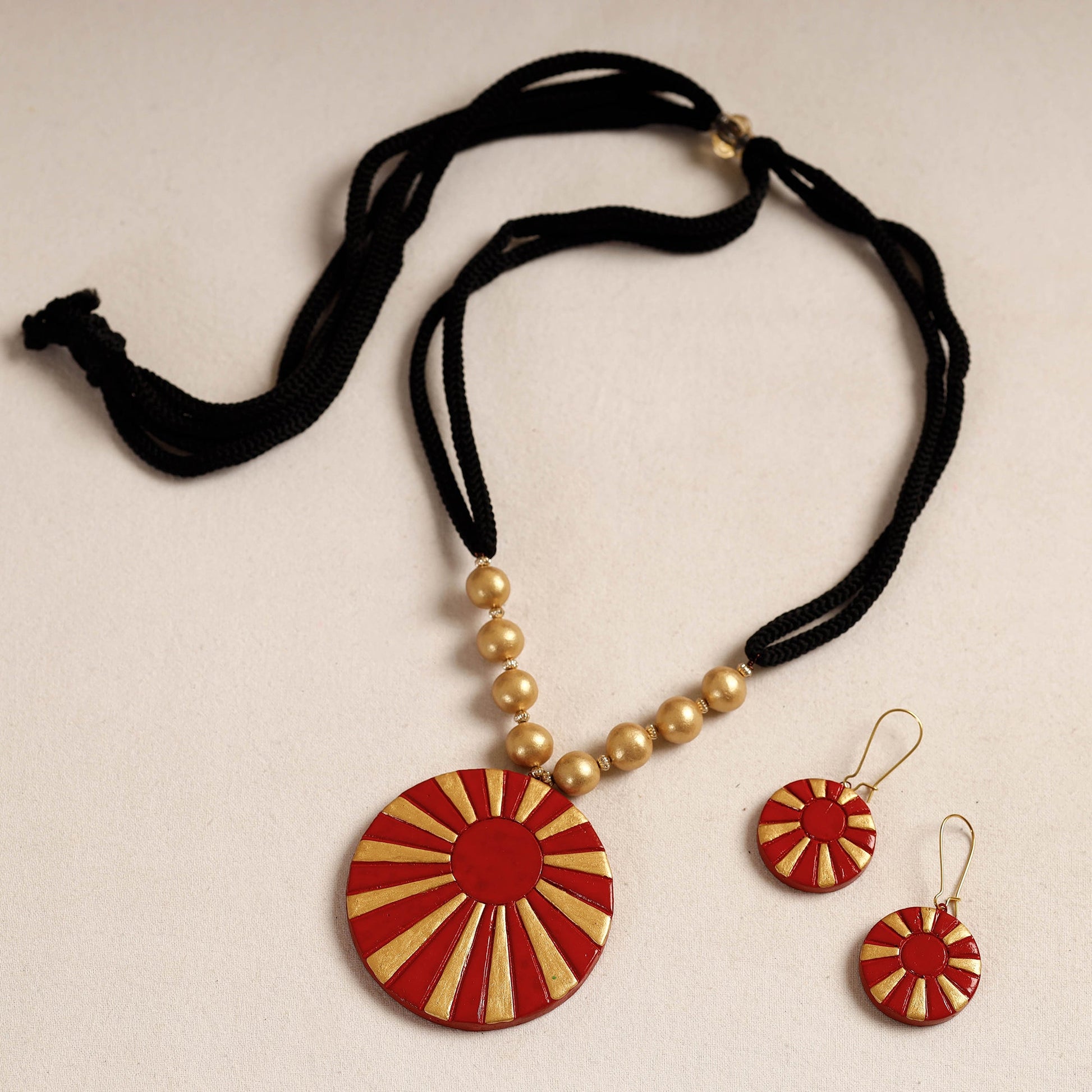 Bishnupur Handpainted Terracotta Necklace Set
