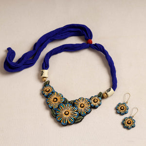 Bishnupur Handpainted Terracotta Necklace Set