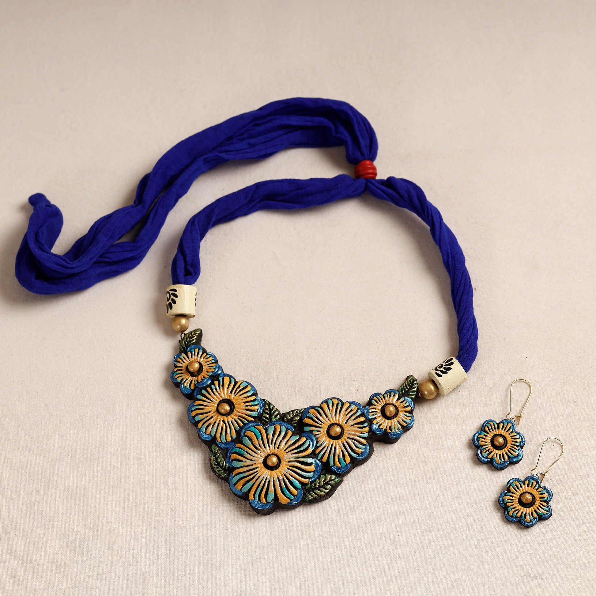 Bishnupur Handpainted Terracotta Necklace Set