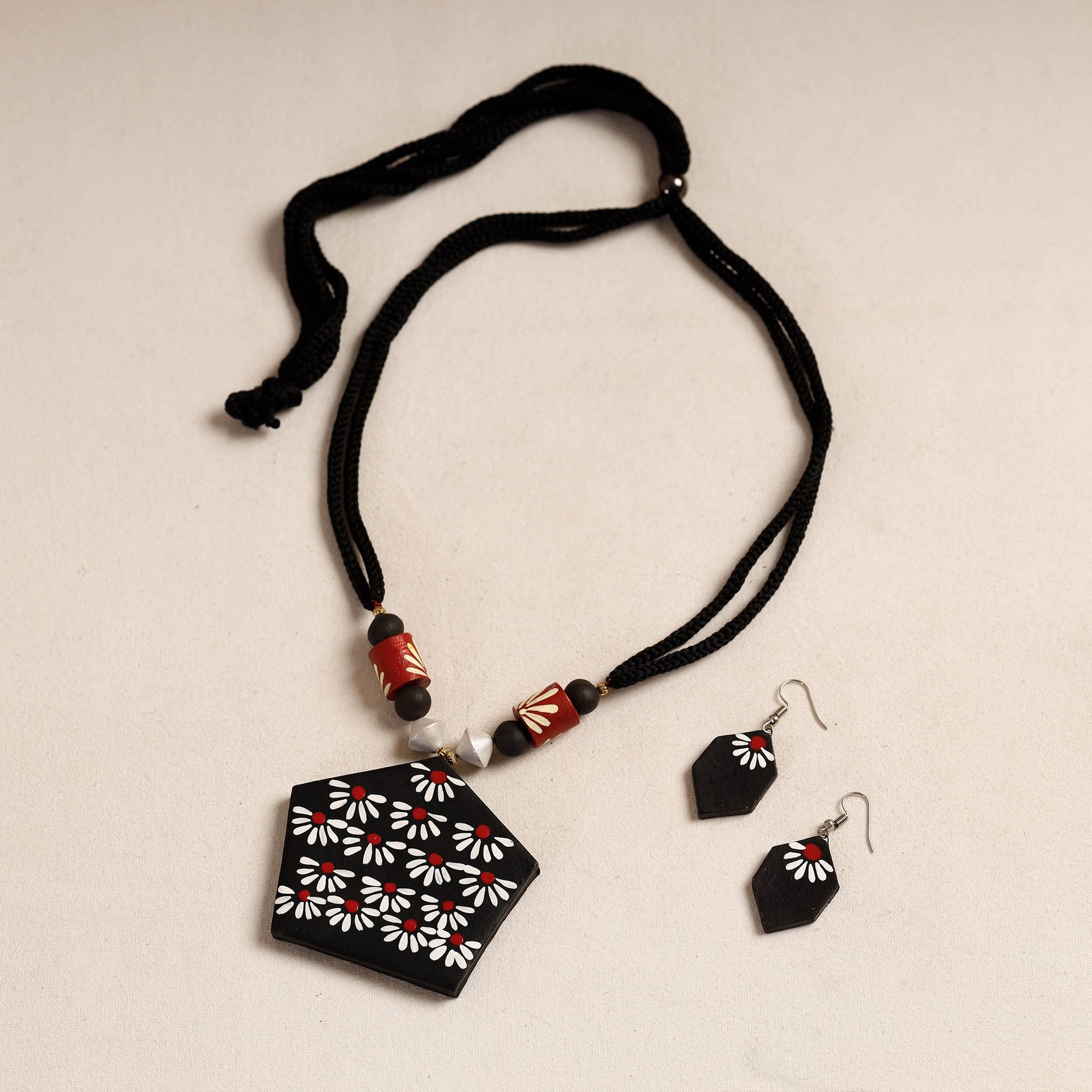Bishnupur Handpainted Terracotta Necklace Set