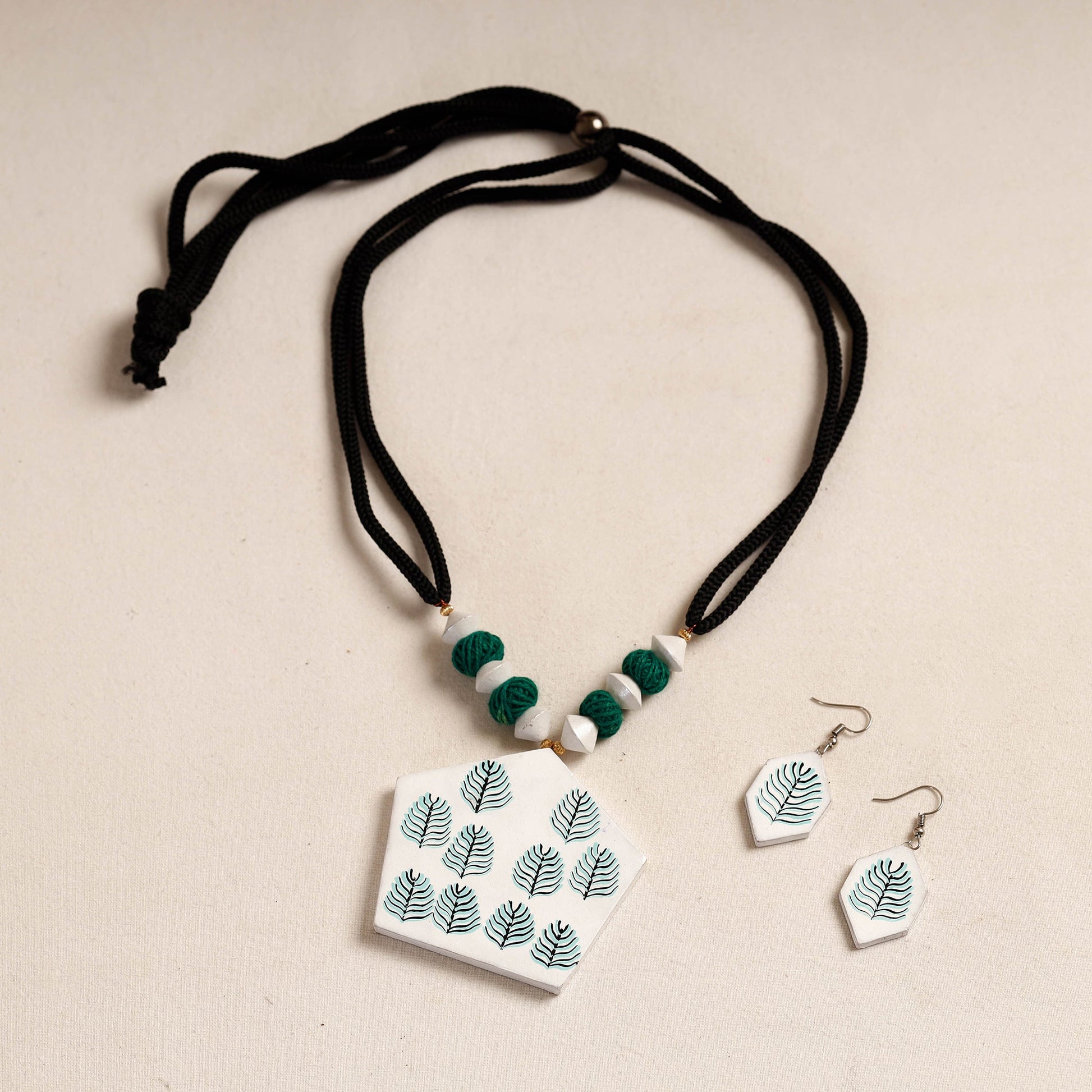 Bishnupur Handpainted Terracotta Necklace Set