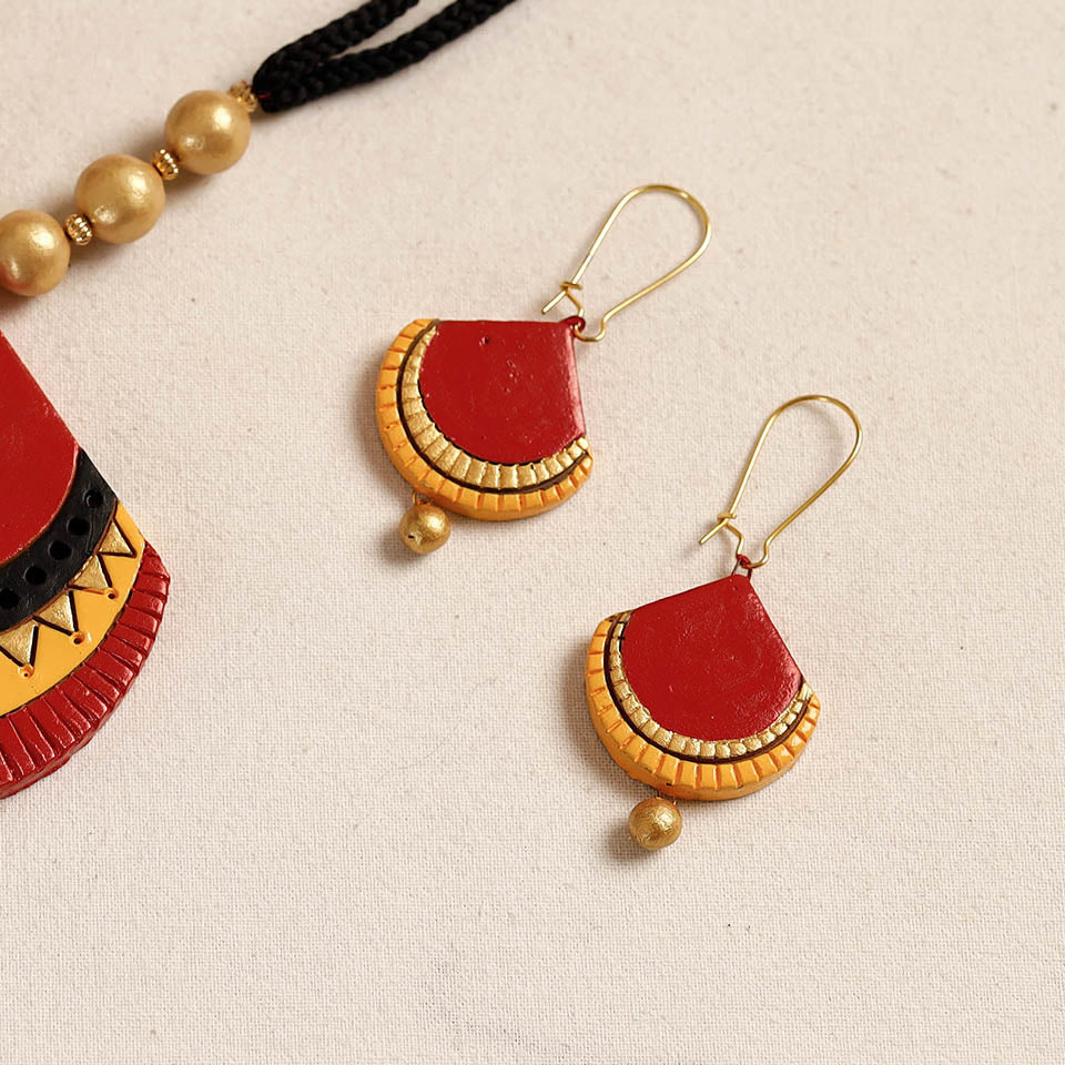 Bishnupur Handpainted Terracotta Necklace Set