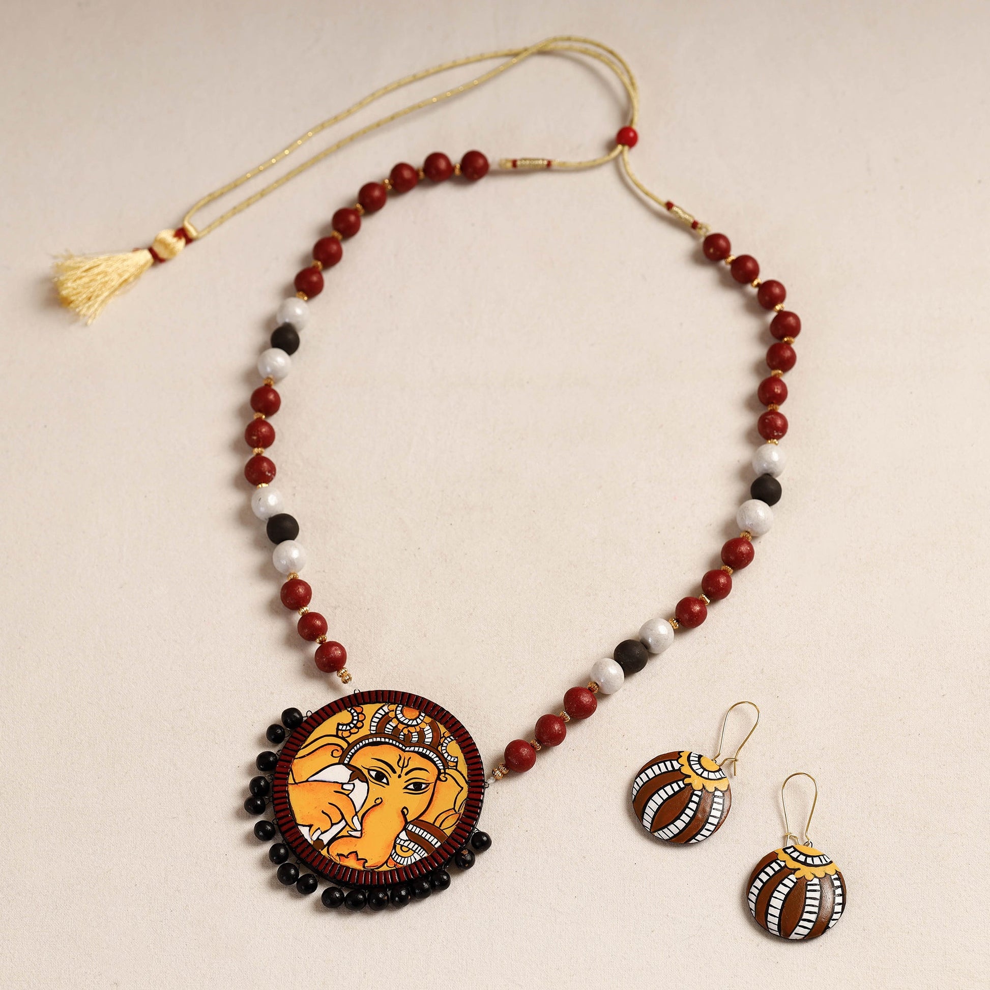 Bishnupur Handpainted Terracotta Necklace Set