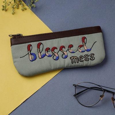 Blessed Mess - Handcrafted Beadwork Cotton Spectacle Case