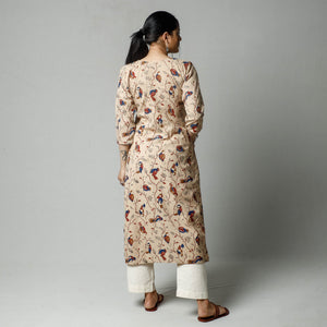 Beige - Kalamkari Printed Cotton Kurta