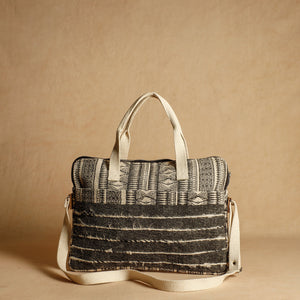 Brown - Jaipur Block Printed Handloom Cotton Laptop Bag (11 x 14 in)