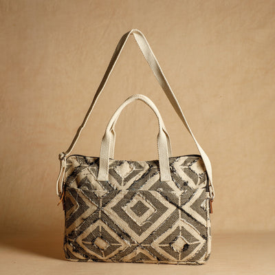 Brown - Jaipur Block Printed Handloom Cotton Laptop Bag (11 x 14 in)